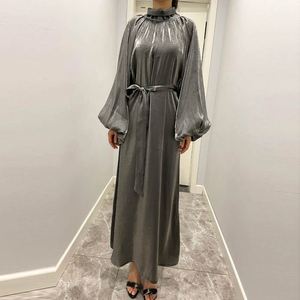 Abaya per Donne, Abito Musulmano a Maniche Lunghe, Veste Islamica Araba di Dubai, Abito Lungo con Cintura per <span class=keywords><strong>Preghiera</strong></span> del Sud-Est Asiatico, Vestito per l'Eid - Product Image 1
