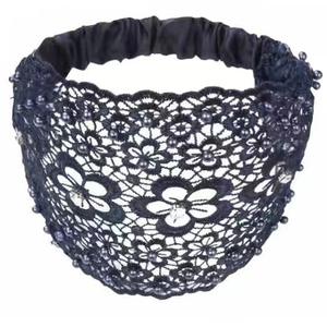 Nouveau tressé élastique respirant Hallow Out fausse perle dentelle <span class=keywords><strong>Snood</strong></span> filet à cheveux chignon cheveux Wrap Floral bandeau <span class=keywords><strong>pour</strong></span> les femmes - Product Image 4