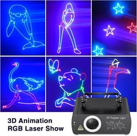 Projecteur laser d'animation 3D DMX RGB 10W à commande vocale pour mariage, scène et fête, avec effets Gobo