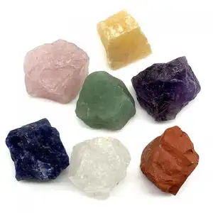 Wholesale natural loose gemstone mixed colors 20-35mm 7PCs/Set rough gemstones 678190