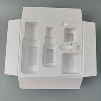 Plateau insert en pulpe moulée multi-emplacements pour emballage intérieur de flacons cosmétiques, pots de sérum, tubes de lotion et boîtes cadeaux