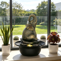 Fontaine de table en forme de trompe d'éléphant avec lumières LED pour la décoration de la maison, du bureau, de la table, cadeau de relaxation intérieur
