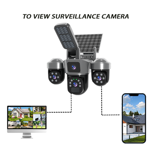 Cámara <span class=keywords><strong>Solar</strong></span> Guangheng de 3MP con Triple Lente y Soporte - Fuente de Luz Dual, Audio Bidireccional en Tiempo Real, Seguridad para Interiores/Exteriores, Hogar y Jardín - Product Image 3