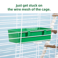 Mangeoire à oiseaux anti-déversement verte, boîte universelle d'alimentation et d'abreuvement pour perroquets et mynas, accessoires suspendables pour cage à oiseaux