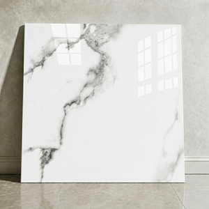 Azulejos de Porcelana Pulida Calacatta Gris con Vetas de Tinta, 60x60 cm, para Piso, Cerámica 600x600 para Pisos Interiores Modernos y de Lujo - Product Image 3