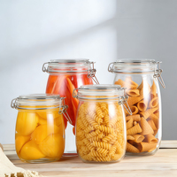 Frascos de Vidrio Herméticos con Tapa de Acero Inoxidable, 500 ml, 750 ml, 1000 ml, 1500 ml, 2000 ml, 3000 ml, Botellas y Frascos de Almacenamiento