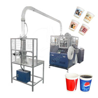 Machine à fabriquer des gobelets en papier jetables pour café à emporter biodégradable entièrement automatique 40-60 pièces/min 380V