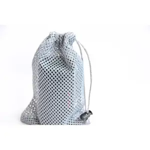 Équipement sportif de sac de maille de filet de polyester, bouche de paquet de sac de cordon, sac de maille de coton réutilisable en gros sac de cordon de maille