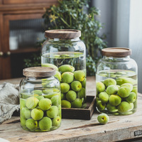 Grote glazen wijnfles/brouwpot voor huishoudelijk gebruik, verzegelde pot, luchtdicht, 1-2L, modern design