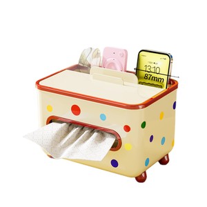 Multifunctional Tissue Box With Storage Compartment For Living Room And Bathroom <b>Plastic</b> Pull Out Tissues - Product Image 5