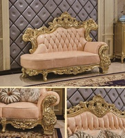 Meubles en cuir doré au style européen classique, chaise de salon, séjour de luxe, sculpture en cuir rose, 1 pièce