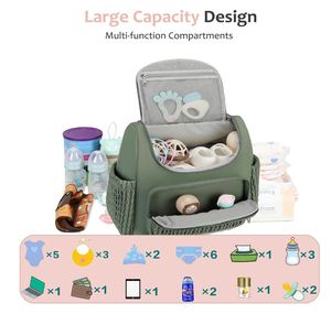 Diaper <b>Bag</b> Backpack, Waterproof Diaper <b>Bags</b> With Changing Station for Baby, Fashion Nappy Travel Backpack for Mom - Product Image 2