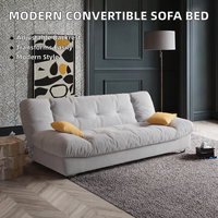 Sofá Cama Plegable Convertible Moderno y Portátil, Tapizado en Tela con Estructura Metálica, 3 Plazas, Respaldo Acolchado, para Sala de Estar o Baño