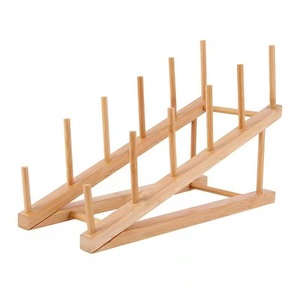 ชั้นวางจานไม้ไผ่ ที่คว่ำจานชามในครัว แห้งเร็ว ขนาดใหญ่ - Product Image 1