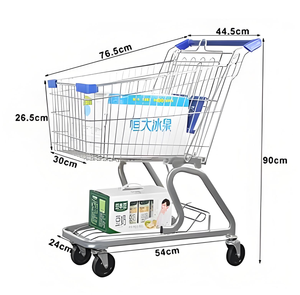 Chariots de courses à double couche pour supermarchés, commerce extérieur, pour acheter des légumes, structure en maille de tissu - Product Image 2