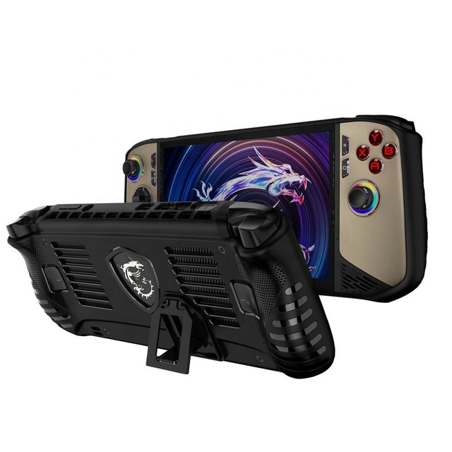 For MSI CLAW 8 AI+ 2025 Handheld Kickstand Case TPU Shockproof Protective Cover Game Accessories Black