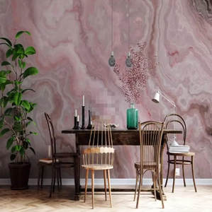 Kertas dinding kamar gadis marmer batu akik merah muda Mural merah muda putri - Product Image 2