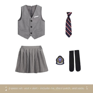 Conjunto de Tres Piezas de Uniformes Escolares de Verano para Niños y Niñas, Vestidos para Actuaciones de Jardín de Infancia del 1 de Junio, Uniformes de Escuela Primaria - Product Image 5