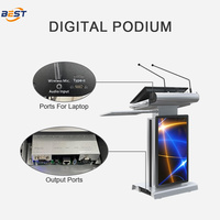 Pupitre numérique interactif multimédia électronique en métal avec système de réponse par téléprompteur et écran interactif rotatif