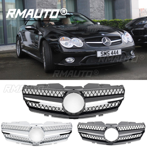 Grilles de calandre avant chromées RMAUTO pour Mercedes Benz Classe SL R230 SL500 SL550 SL600 2003-2006 Kit de carrosserie - Product Image 1