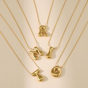 Collar <span class=keywords><strong>de</strong></span> Cadena <span class=keywords><strong>de</strong></span> Serpiente con Letras del Alfabeto Inglés <span class=keywords><strong>de</strong></span> la A a la Z, Chapado en Oro <span class=keywords><strong>de</strong></span> 18K, <span class=keywords><strong>de</strong></span> Acero Inoxidable, con Diseño <span class=keywords><strong>de</strong></span> Globo Burbuja, Joyería <span class=keywords><strong>de</strong></span> Temperamento - Product Image 2