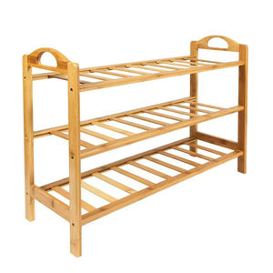 رفوف أحذية خشبية من الخيزران حديثة من 3 طبقات من مصنع ZB BSCI أرفف منظمة لتخزين أحذية الفنادق حامل شبشب - Product Image 3