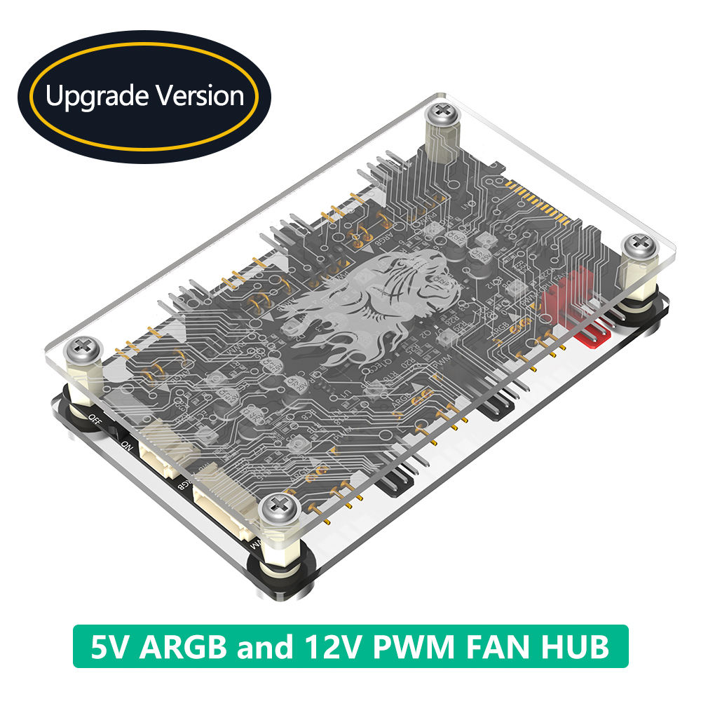 2 en 1 6 voies 5V ARGB et 12V PWM DC Fan Hub