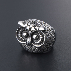 Owl <b>Titanium</b> Steel <b>Ring</b> Men's Fashion Punk Animal Jewelry SA388 - Product Image 4