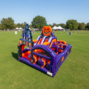 Parque de Juegos Inflable Comercial con Temática de Halloween, Circuito de Obstáculos de Aventura con Castillo Inflable - Product Image 3