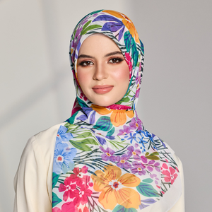 Premium Wennuan Summer Chic Floral étnico cuadrado pañuelo Hijab suave gasa impresa Lino viscosa chal multifunción 110x110cm - Product Image 1