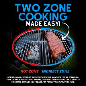 Panier à charbon Senershuo pour barbecue <span class=keywords><strong>Weber</strong></span> de 18 pouces - Panier à charbon en acier inoxydable robuste - Système de cuisson à deux zones - Product Image 5