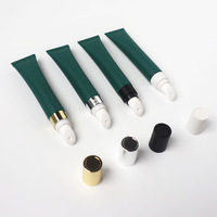Tube cosmétique givré vert 20g 20ml vide, tube souple avec plusieurs capuchons pour crème contour des yeux, fond de teint, essence, baume à lèvres
