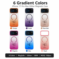 Universelle Glitzer-Magnet-PC-Handyhülle für iPhone 17 Pro Max 16 15 14 Samsung S25 Ultra Stoßfest Weich Schlank Staubdicht