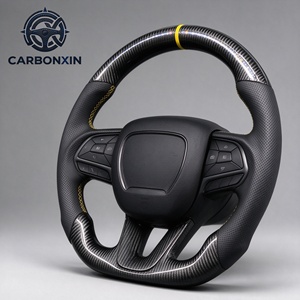 Volant personnalisé en cuir et fibre de carbone forgée avec LED pour Dodge Charger SXT RT Challenger SRT Hellcat Scat Pack 2016-2020 - Product Image 4