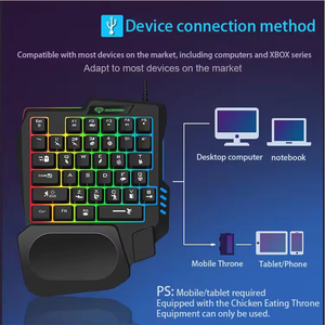 One-handed Gaming Keyboard Mechanical Feel Chicken Throne Keyboard <b>Mouse</b> Set Mobile Game Peripherals - Product Image 6