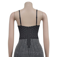 Nouvelle robe mini de luxe en strass pour femme, sans manches, en maille transparente, robe moulante, robe crayon pour soirée d'été