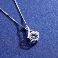 Colliers Wish Jewelry en argent sterling 925 plaqué or 18 carats, design ballerine, moissanite VVS 0,5 ct, 0,8 ct, 1 ct, 2 ct
