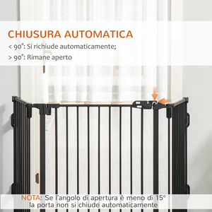 PawHut Pliable en Acier et Plastique pour Chien avec Fermeture Automatique 202.5x2x76cm Noir Modèle D06-125BK - Product Image 5