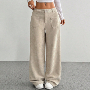 <span class=keywords><strong>Pantalon</strong></span> large en <span class=keywords><strong>velours</strong></span> côtelé personnalisé pour <span class=keywords><strong>femme</strong></span> - Product Image 1