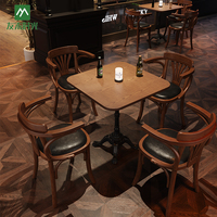 Ensemble de table et de chaises de restaurant commercial au design industriel, ensemble de salle à manger en bois écologique pour café ou bar
