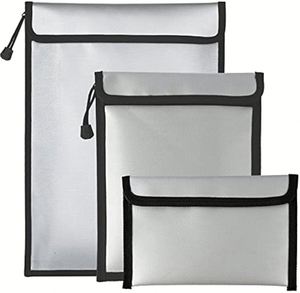 Paquete de 3 Bolsas Organizadoras Personalizables, Resistentes al Fuego y al Agua, con Certificación CE, para Documentos, Dinero en Efectivo y Tabletas, con Logotipo y Color Personalizables - Product Image 1
