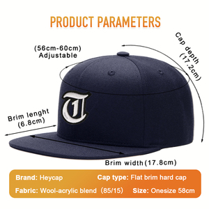 Gorras Heycap con Logotipo Bordado en 3D, 6 Paneles, Visera Plana, Gorras Snapback Personalizadas para Hombre, Venta al Por Mayor, OEM, Gorras de Buena Calidad - Product Image 3