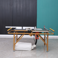 Scie à panneaux portable 3 en 1 à double lame avec table coulissante pour le travail du bois
