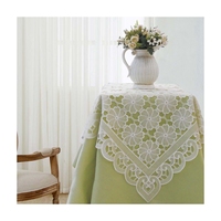 Ovale — Toppers de Table brodés en alliage blanc, décoration florale, élégants pour la salle à manger ou autre