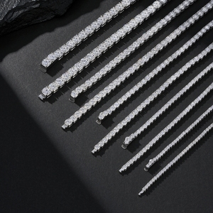 2mm 3mm 4mm 5mm 6.5mm 모이사나이트 925 실버 고급 보석 테니스 체인 (남녀공용) 모이사나이트 테니스 목걸이 - Product Image 2