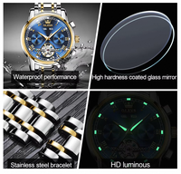 Montre de luxe OEM 6607 avec logo personnalisé, montre mécanique pour homme, montre-bracelet classique à phases lunaires, automatique, mode masculine