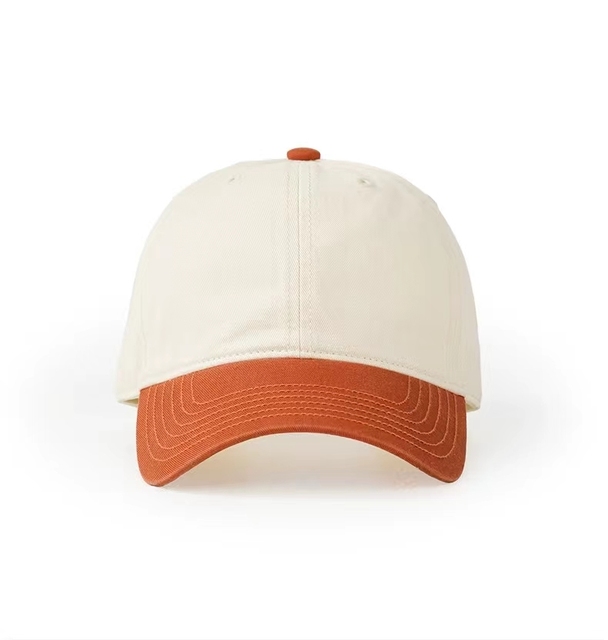 European-style Curved Brim Retro Unisex Sports Baseball Cap Blank 6-panel Adjustable Two-color Stitching Baseball Cap