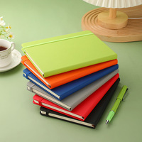 Venta al por mayor A5 Pu diario cuadernos impresos logotipo personalizado cuaderno de notas cuaderno de cuero con correa elástica