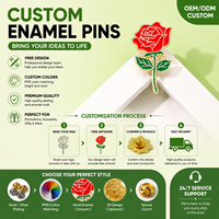 Pin Bros Enamel Lunak Keras XR Berlapis Emas Mawar Merah Bros Pernikahan Valentine Lencana Logam Kustom Grosir Hadiah Pin Enamel