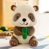 Usine En Gros Super Doux En Stock 23CM Petit Animaux En Peluche Mignon Panda En Peluche Jouet Oreiller Avec Bambou